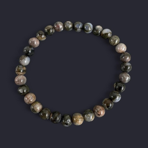 Llanite Gemstone Bead Bracelet 6mm - Picture 1 of 4